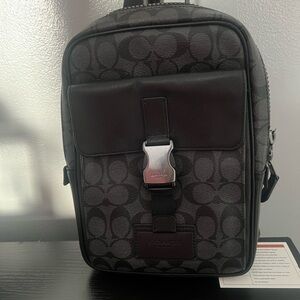 Coach Black and Gray Track Pack Backpack